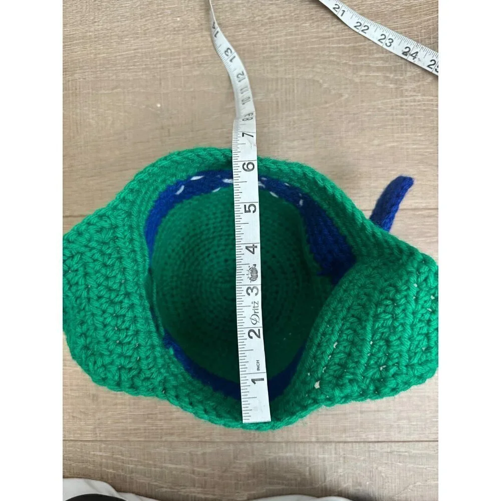 Handmade Crochet Ninja Turtle-Inspired Hat With Braided Tassels